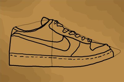 An almost complete drawing of the shoe.