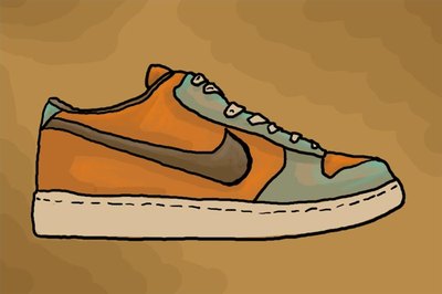 Color the Nike shoe to complete the drawing.