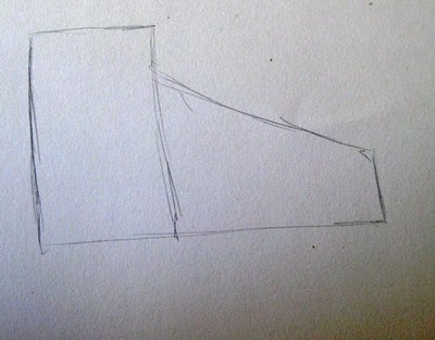 Draw the basic shapes that make up the Nike Air Force Ones.