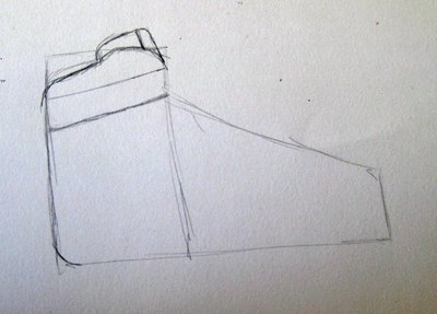 Draw the top of the Nike Air Force Ones.