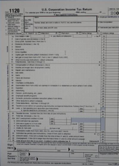Corporate tax returns are comprised of a variety of financial and informational data.