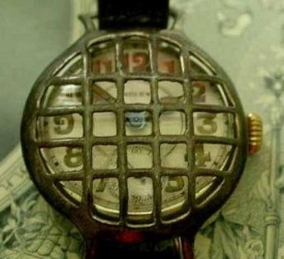 A World War I-era armored military trench wristwatch