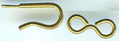 A traditional hook and eye clasp.