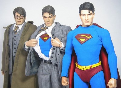 Clark Kent turning into Superman