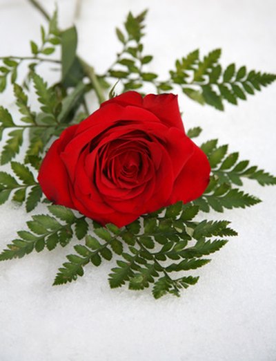 Attach a single red rose to each invitation.