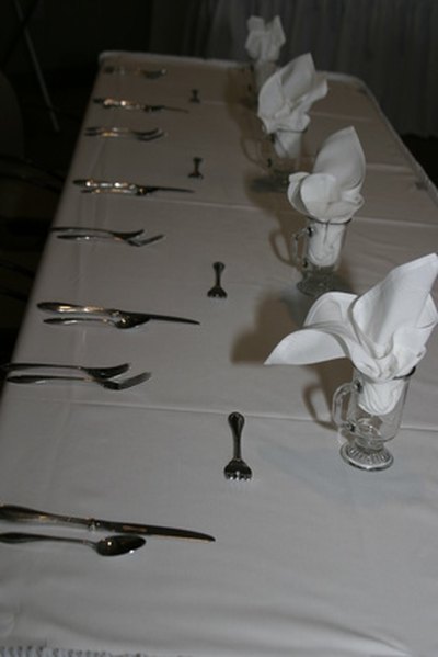 A stiff napkin works best for this lily goblet form.