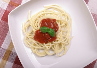 Whole-grain pasta is a good source of complex carbohydrates.