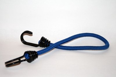 Bungee cords can be used to create shelf dividers.