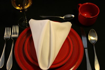 This pyramid napkin can be easily created with most type of napkins.