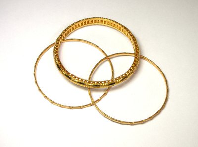 Bracelets are commonly made from 14K gold.