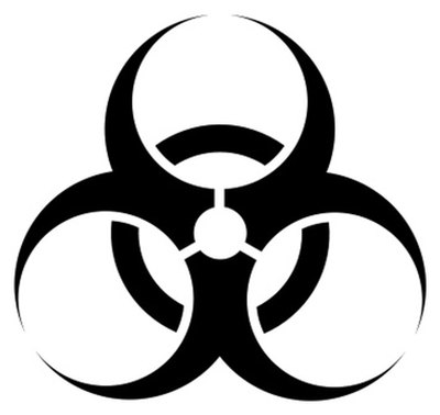 The biohazard symbol must be on all containers of dangerous biological substances.