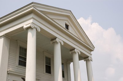 The triangular pediment is a common feature of Greek architecture.