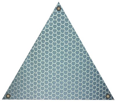 Calculate half of the length of the base.