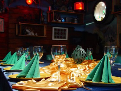 The creative folding of napkins enhances the ambiance of a room.
