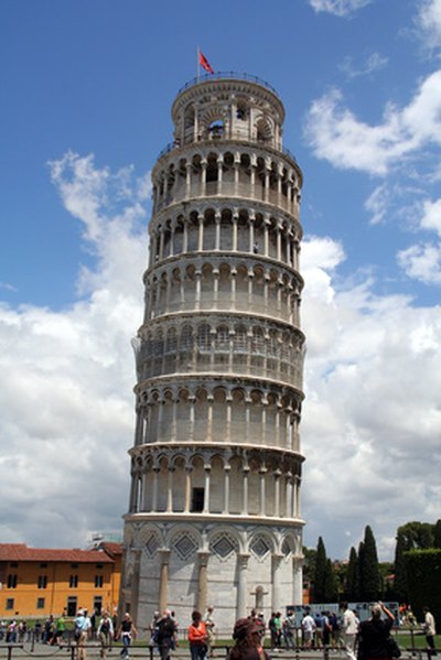 The leaning tower of Pisa is actually not vertical.