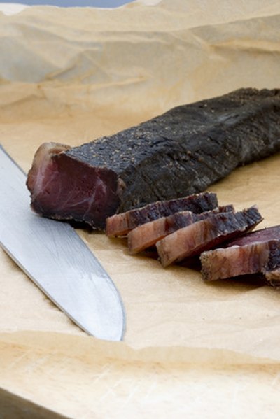 Biltong is a dried beef product from South Africa.