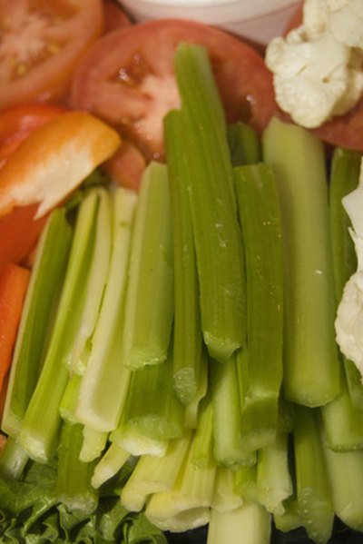 Celery sticks form the body of the racing car.