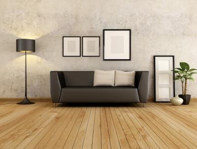 Interior with brown baseboard.
