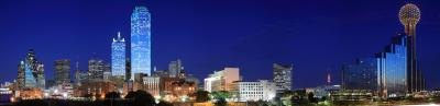 Downtown Dallas, Texas skyline at night