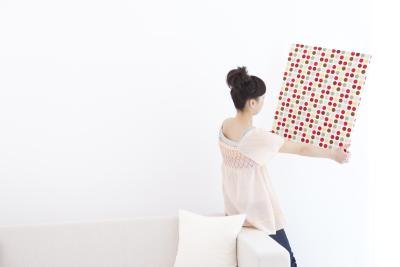 An embroidered wall hanging.