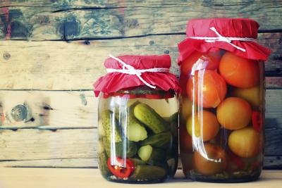2 jars with natural food preservatives; pickling.