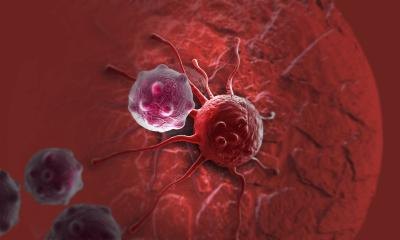 Cancer cell graphic made with 3-D Computer Software
