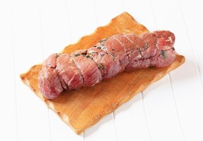 Tied beef roast.