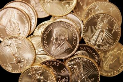 American Eagle and South African Krugerrands gold coins