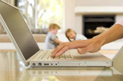 Mother researching online