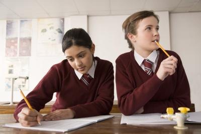 Students in uniform..