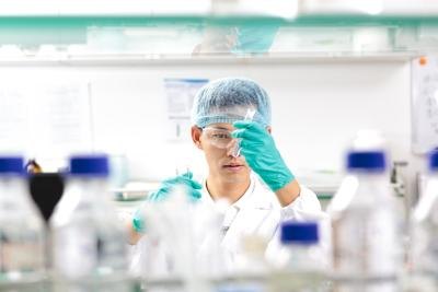 Scientist testing in lab