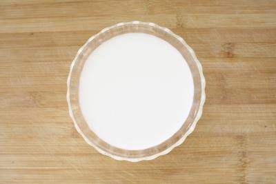 Pour milk into a bowl.