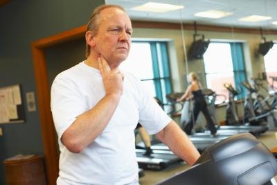 Man checking pulse