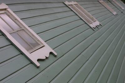 Painted windowpanes.