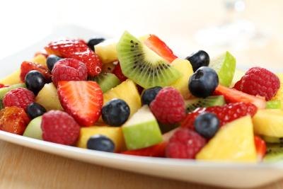 Plate of cut fruit