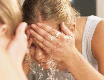 Avoid washing your face with harsh skin care products.