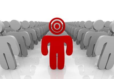 3D rendering of targeting a customer; standing out.