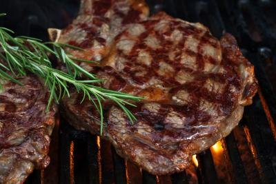 Steak on grill