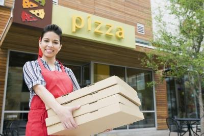 Pizza delivery woman