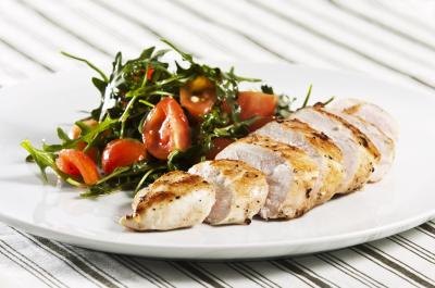 Grilled chicken with a side salad
