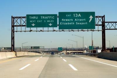 Highway exit for Newark, New Jersey