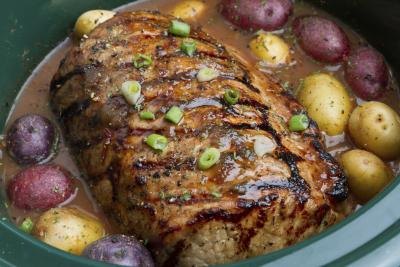Beef roast and potatoes.