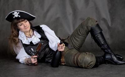 Pirate girl posing