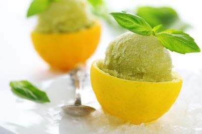 Citrus sorbet is a good palate cleanser.