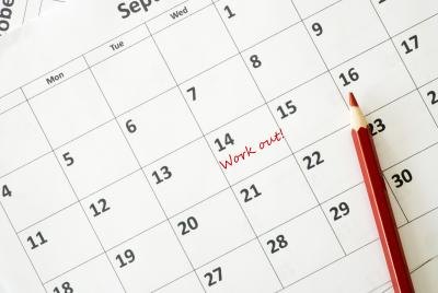 Calendar with exercise day