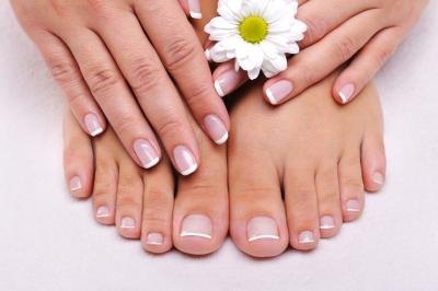 Gel nails and toenails.