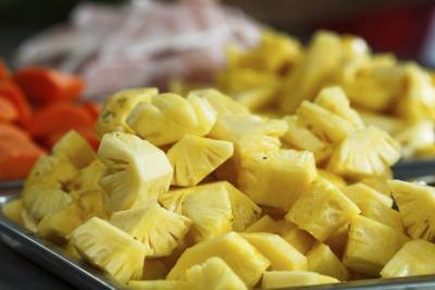 Cut fresh pineapple