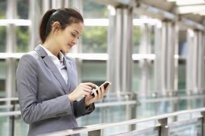 public relations specialist checking her email