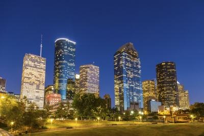 Downtown view of Houston by night