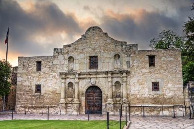 The historic Alamo after sunrise